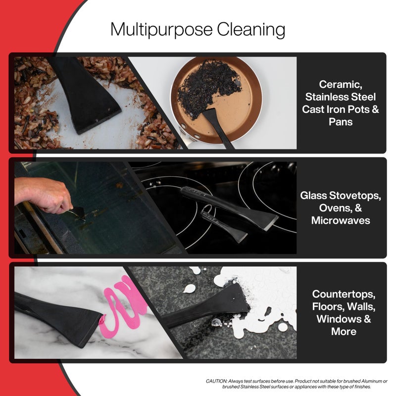 THE SKrAPr Plastic Scraper - 2 Pack - Non Scratch Cleaning Tool for Kitchens, Countertops, Windows, Walls, Floors, Cars, Mailboxes - Remove Food, Adhesive, Caulking, Stickers, Labels, Decals, Tape - Image 5